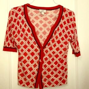 Chic Ann Taylor Loft Short-Sleeve Cardigan